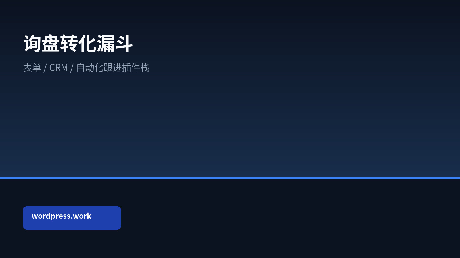 资讯站性能优化复盘｜网站询盘线索转化与 CRM 打通海报