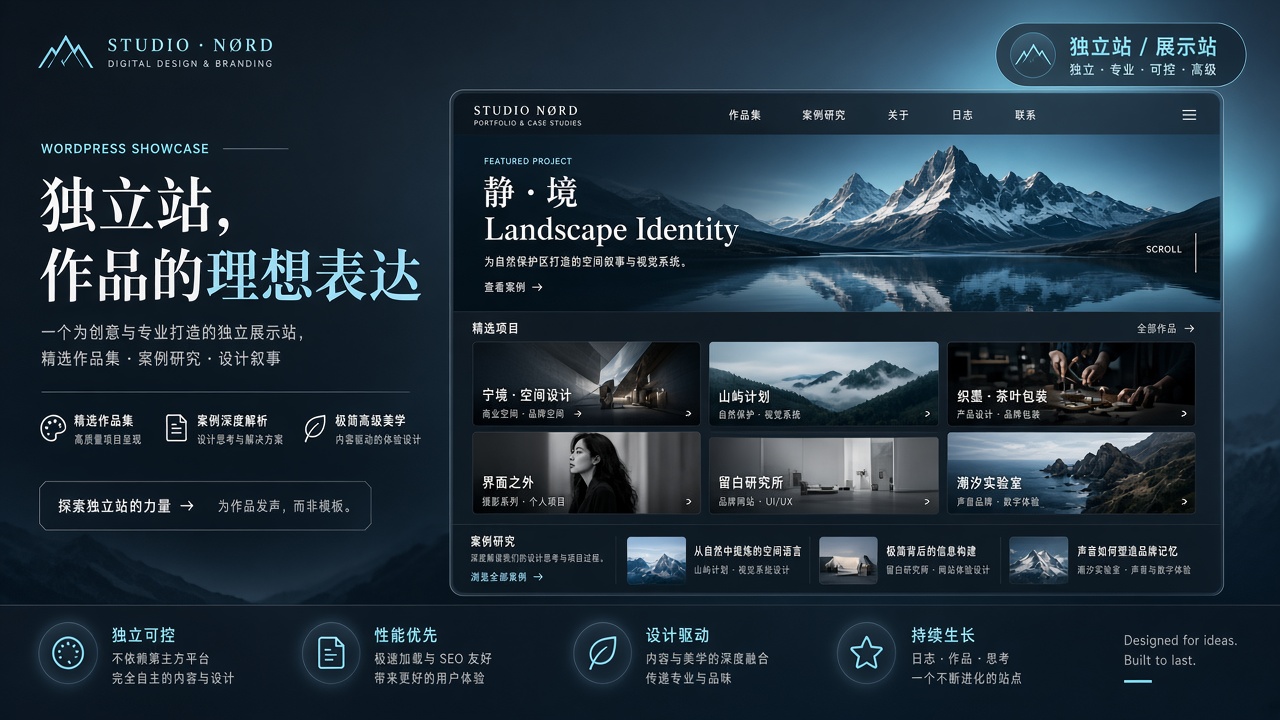 区块主题（FSE）入门与选型｜独立站与作品展示站主题海报