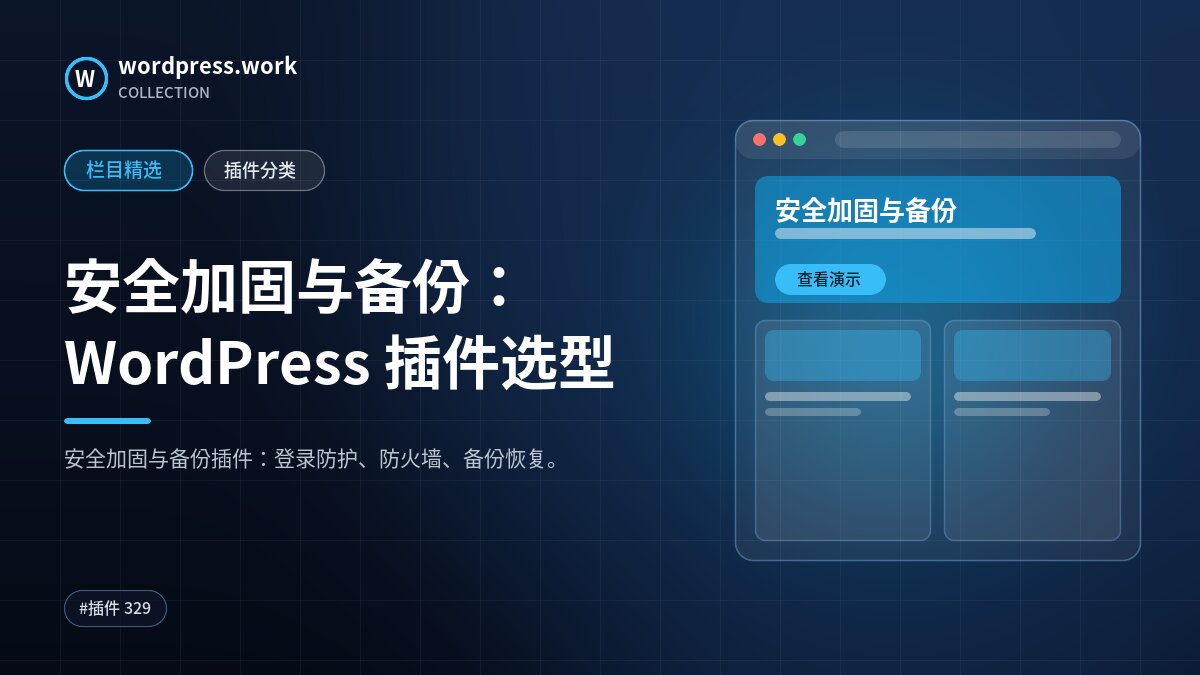 安全加固与备份：WordPress 插件选型｜wordpress.work