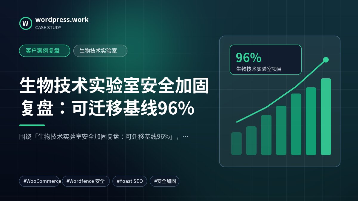 生物技术实验室安全加固复盘:可迁移基线96%|客户案例复盘|生物技术实验室