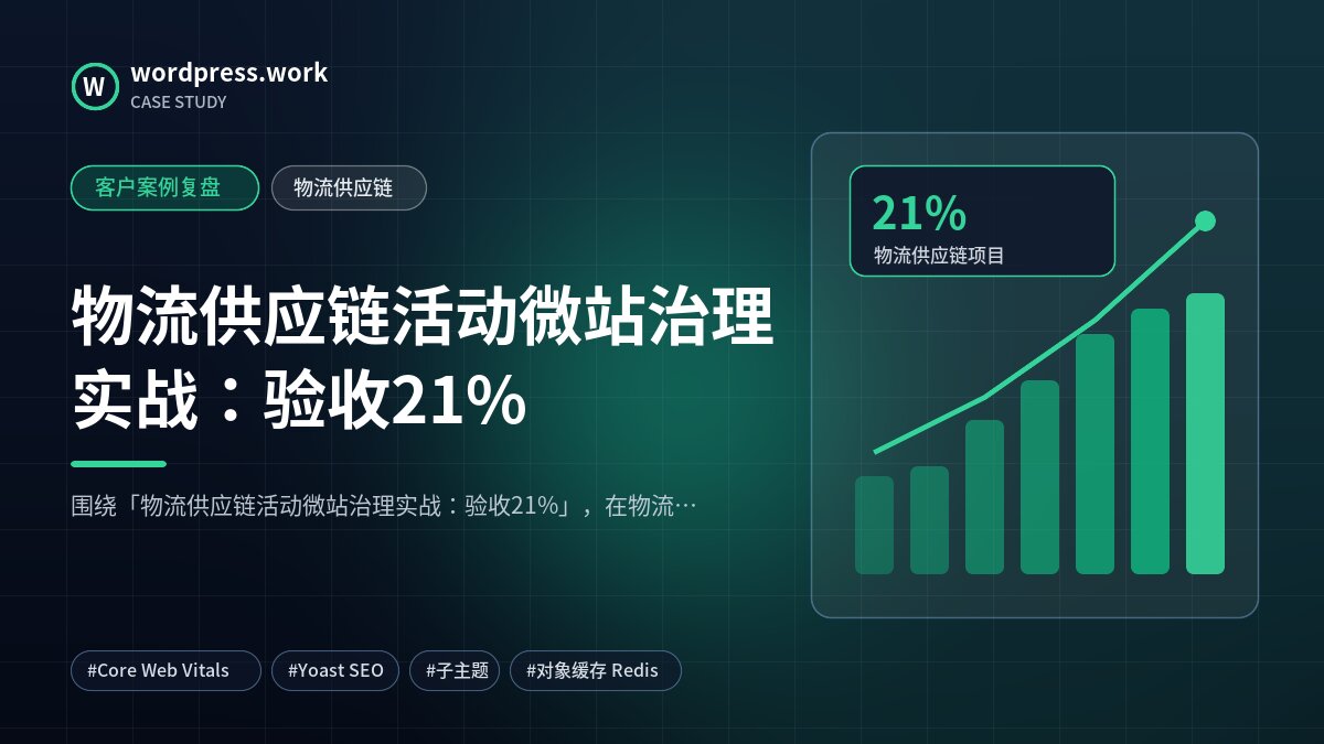 物流供应链活动微站治理实战：验收21%｜客户案例复盘｜物流供应链