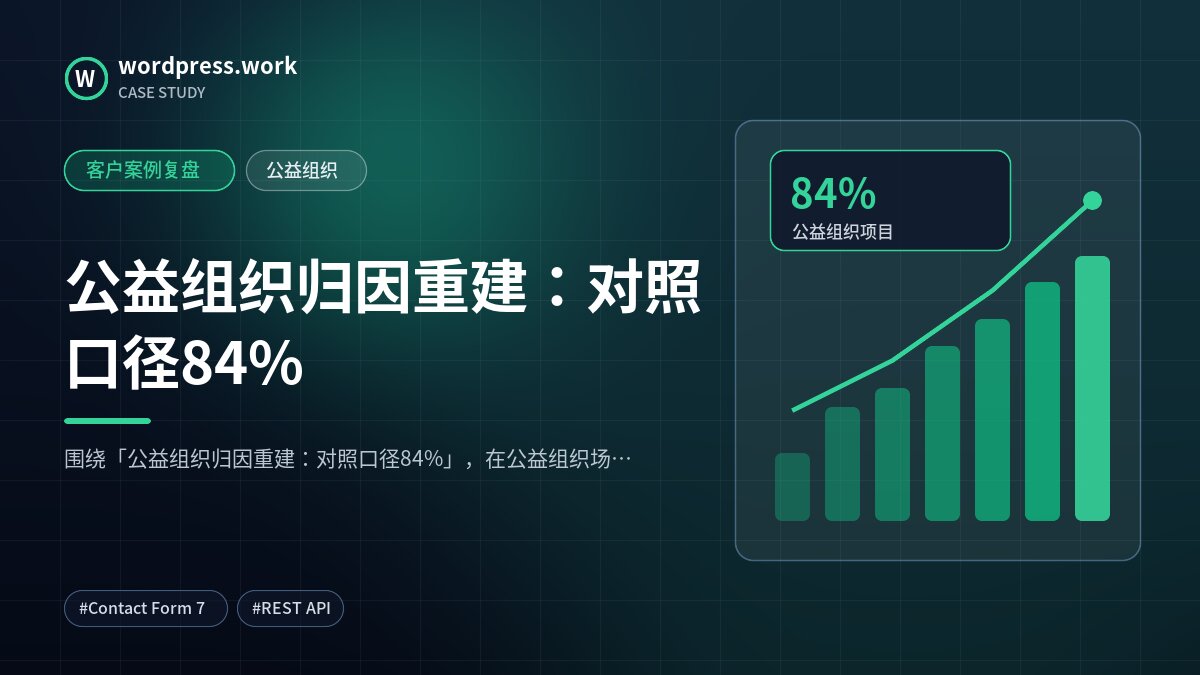 公益组织归因重建:对照口径84%|客户案例复盘|公益组织