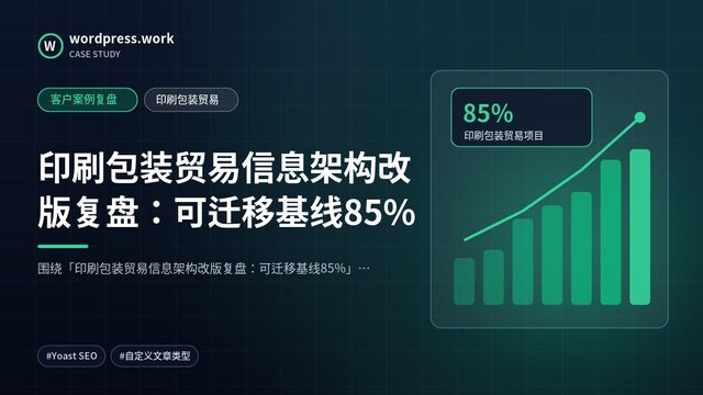 印刷包装贸易信息架构改版复盘：可迁移基线85%｜客户案例复盘｜印刷包装贸易