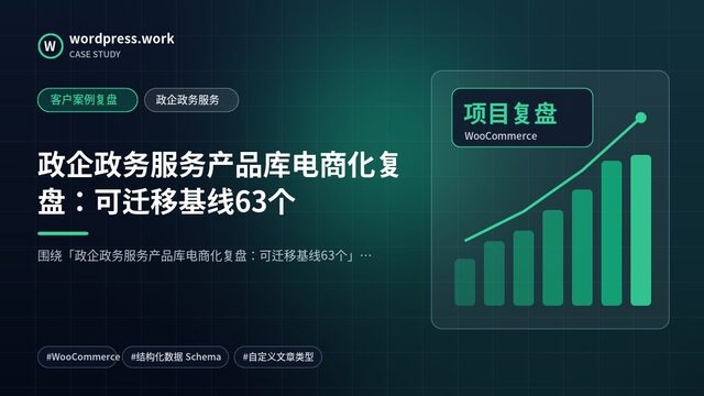政企政务服务产品库电商化复盘：可迁移基线63个｜客户案例复盘｜政企政务服务