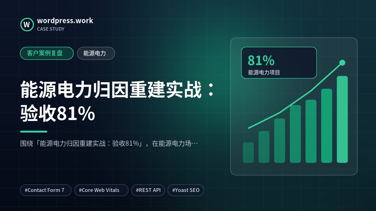 能源电力归因重建实战:验收81%|客户案例复盘|能源电力