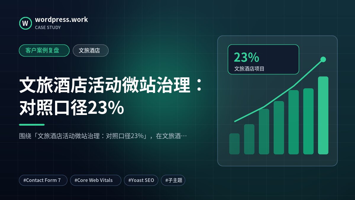 文旅酒店活动微站治理：对照口径23%｜客户案例复盘｜文旅酒店