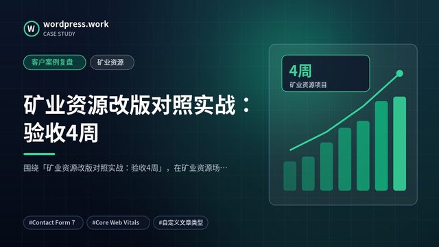 矿业资源改版对照实战:验收4周|客户案例复盘|矿业资源