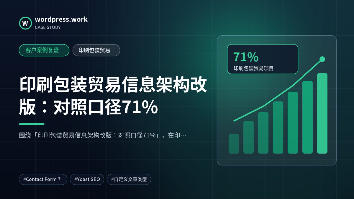 印刷包装贸易信息架构改版：对照口径71%｜客户案例复盘｜印刷包装贸易