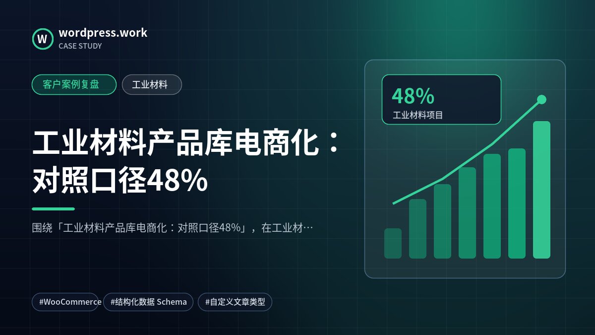 工业材料产品库电商化：对照口径48%｜客户案例复盘｜工业材料