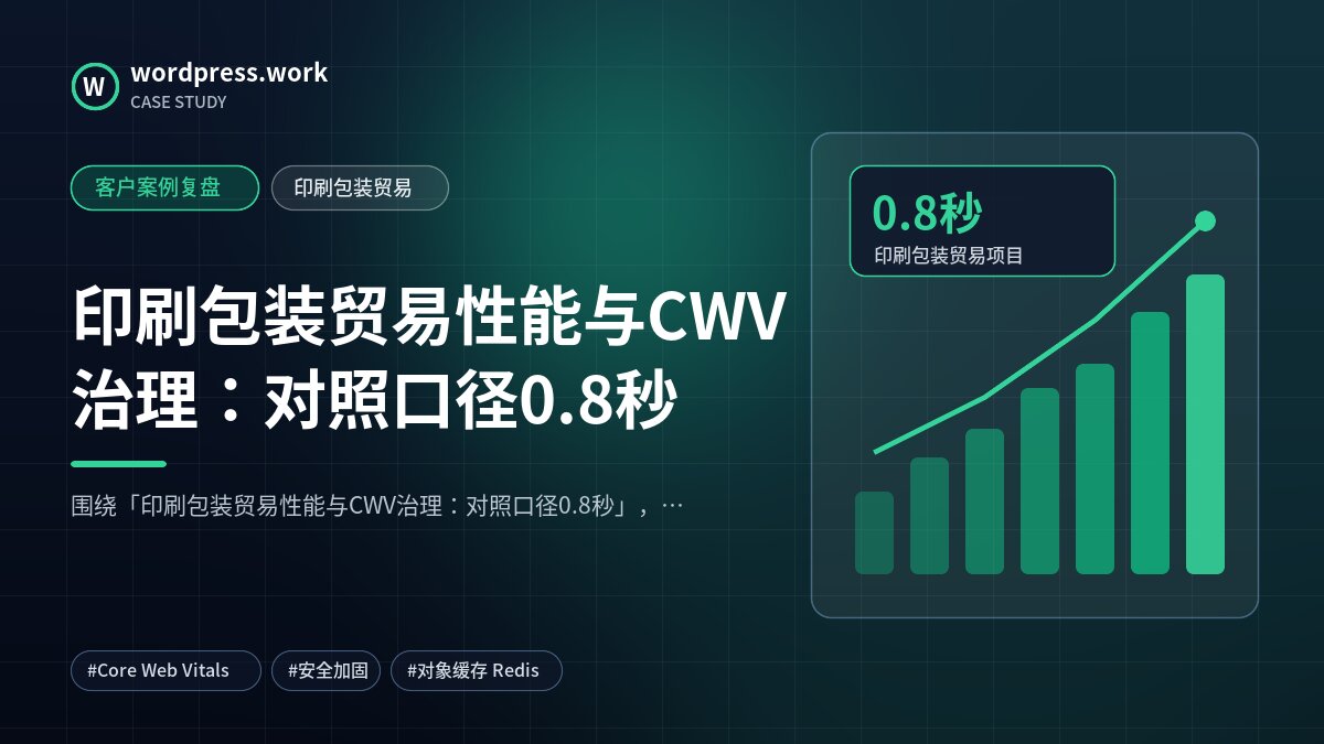 印刷包装贸易性能与CWV治理:对照口径0.8秒|客户案例复盘|印刷包装贸易