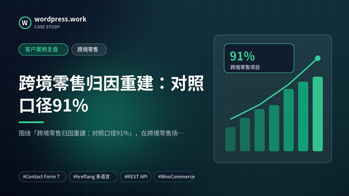 跨境零售归因重建:对照口径91%|客户案例复盘|跨境零售