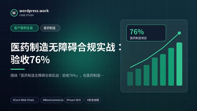 医药制造无障碍合规实战：验收76%｜客户案例复盘｜医药制造