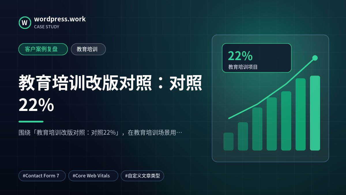 教育培训改版对照：对照22%｜客户案例复盘｜教育培训