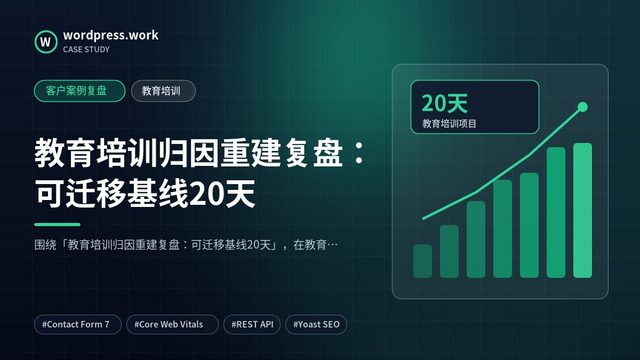 教育培训归因重建复盘:可迁移基线20天|客户案例复盘|教育培训