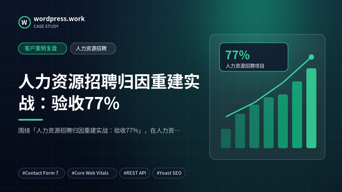 人力资源招聘归因重建实战：验收77%｜客户案例复盘｜人力资源招聘