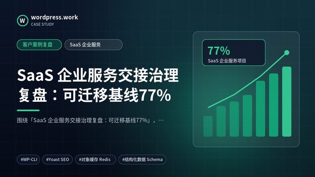 SaaS 企业服务交接治理复盘:可迁移基线77%|客户案例复盘|SaaS 企业服务
