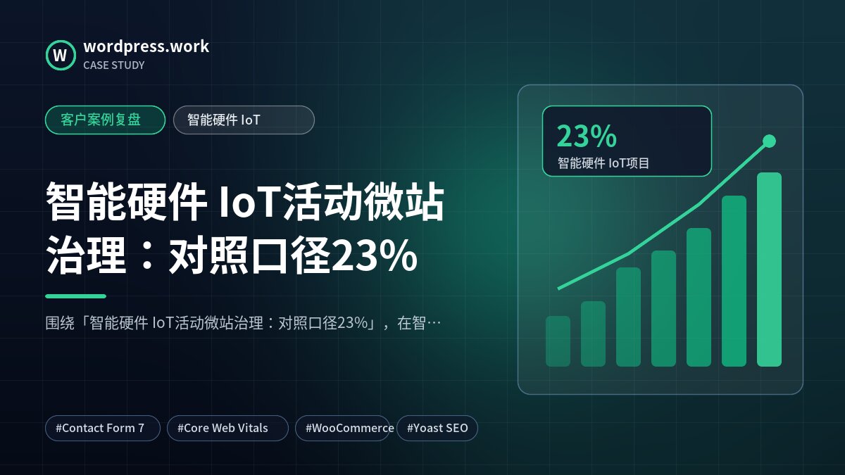智能硬件 IoT活动微站治理:对照口径23%|客户案例复盘|智能硬件 IoT