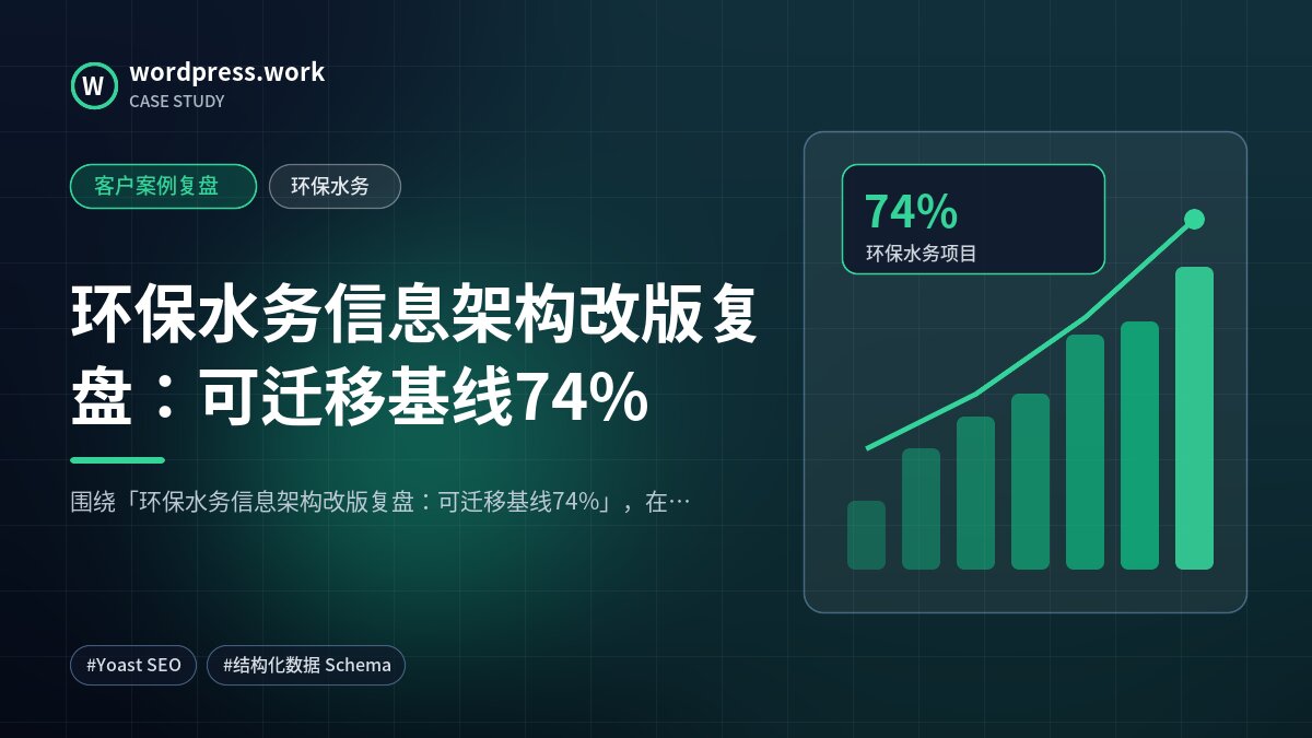 环保水务信息架构改版复盘:可迁移基线74%|客户案例复盘|环保水务