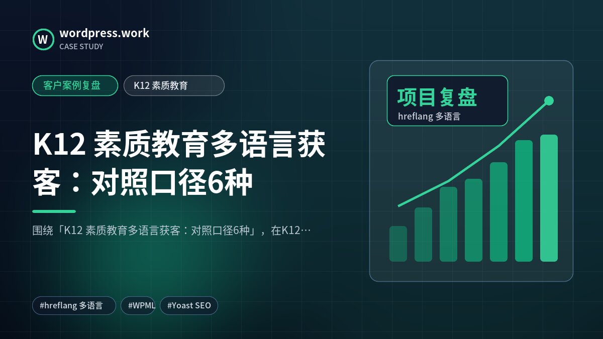 K12 素质教育多语言获客:对照口径6种|客户案例复盘|K12 素质教育