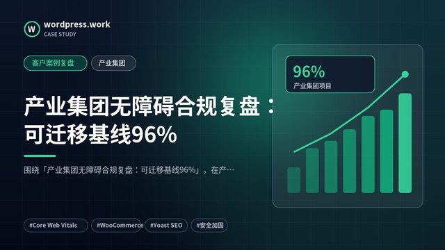 产业集团无障碍合规复盘:可迁移基线96%|客户案例复盘|产业集团