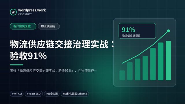 物流供应链交接治理实战：验收91%｜客户案例复盘｜物流供应链
