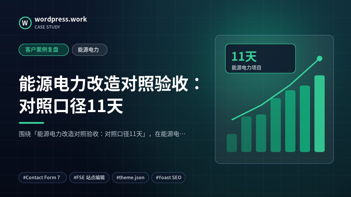 能源电力改造对照验收:对照口径11天|客户案例复盘|能源电力