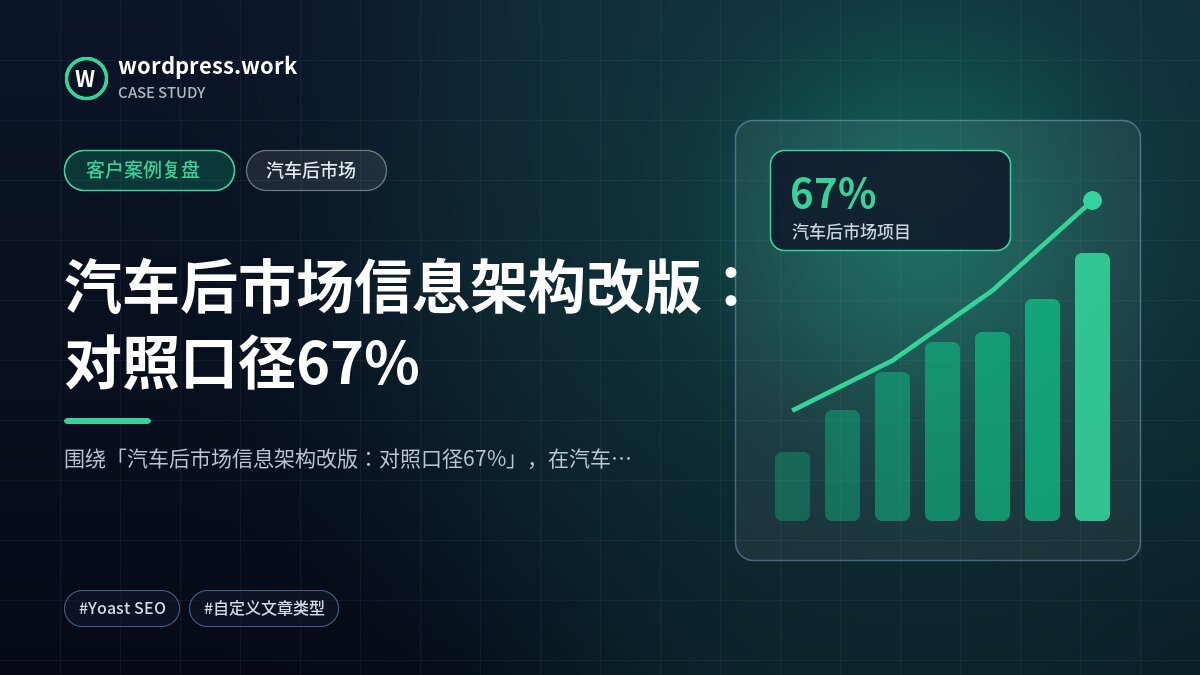 汽车后市场信息架构改版:对照口径67%|客户案例复盘|汽车后市场
