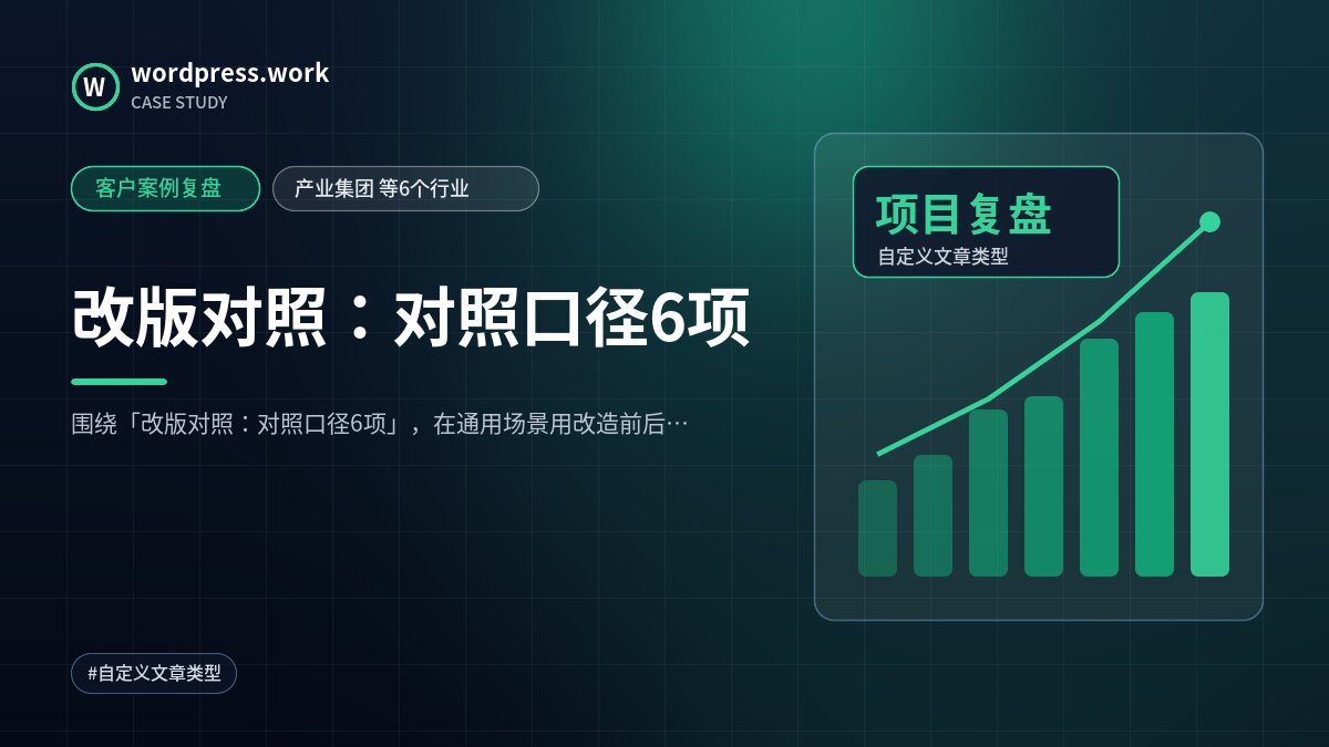 改版对照:对照口径6项|客户案例复盘|产业集团 等6个行业