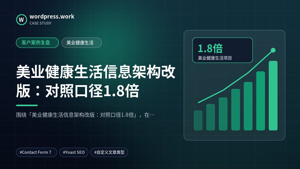 美业健康生活信息架构改版：对照口径1.8倍｜客户案例复盘｜美业健康生活