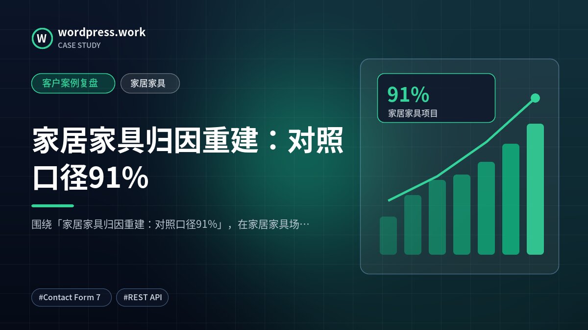 家居家具归因重建：对照口径91%｜客户案例复盘｜家居家具