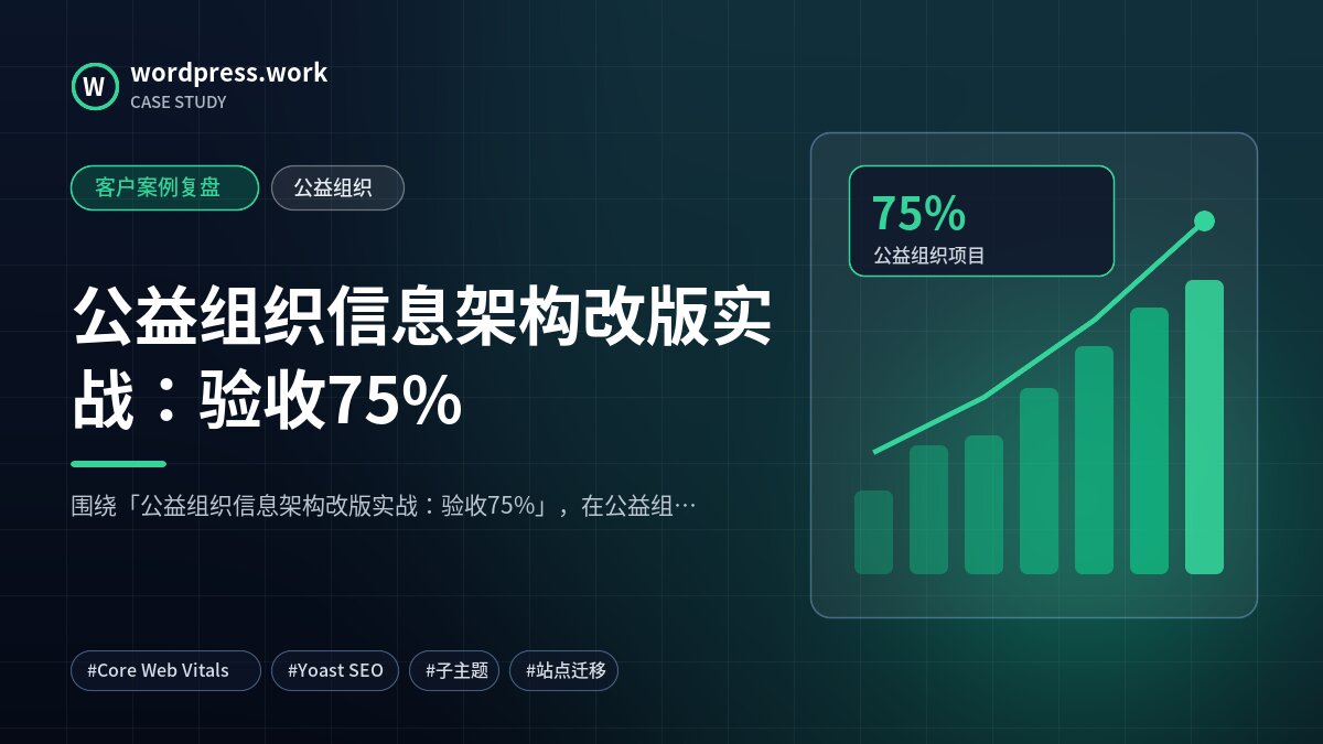 公益组织信息架构改版实战：验收75%｜客户案例复盘｜公益组织