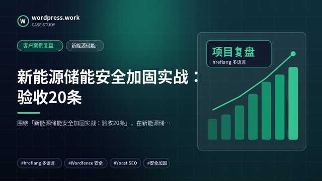 新能源储能安全加固实战:验收20条|客户案例复盘|新能源储能