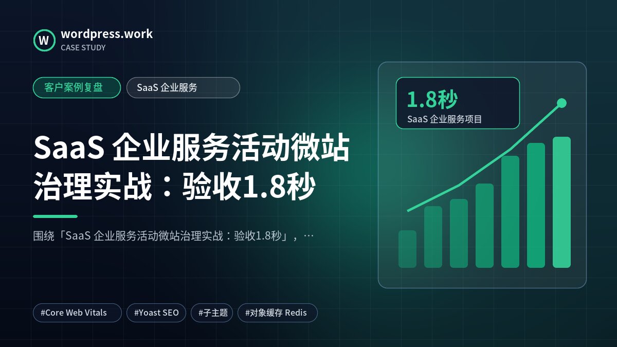SaaS 企业服务活动微站治理实战:验收1.8秒|客户案例复盘|SaaS 企业服务
