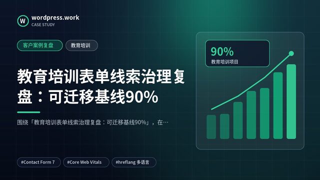 教育培训表单线索治理复盘：可迁移基线90%｜客户案例复盘｜教育培训