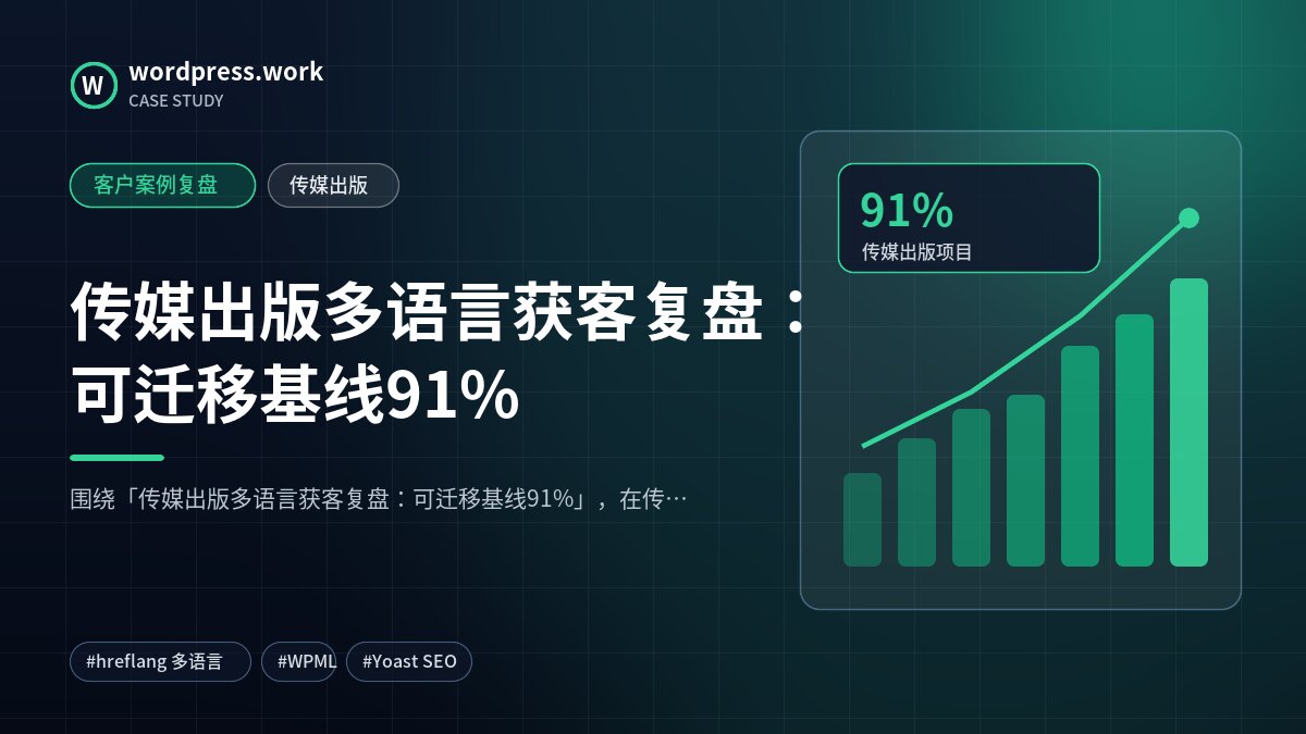 传媒出版多语言获客复盘:可迁移基线91%|客户案例复盘|传媒出版