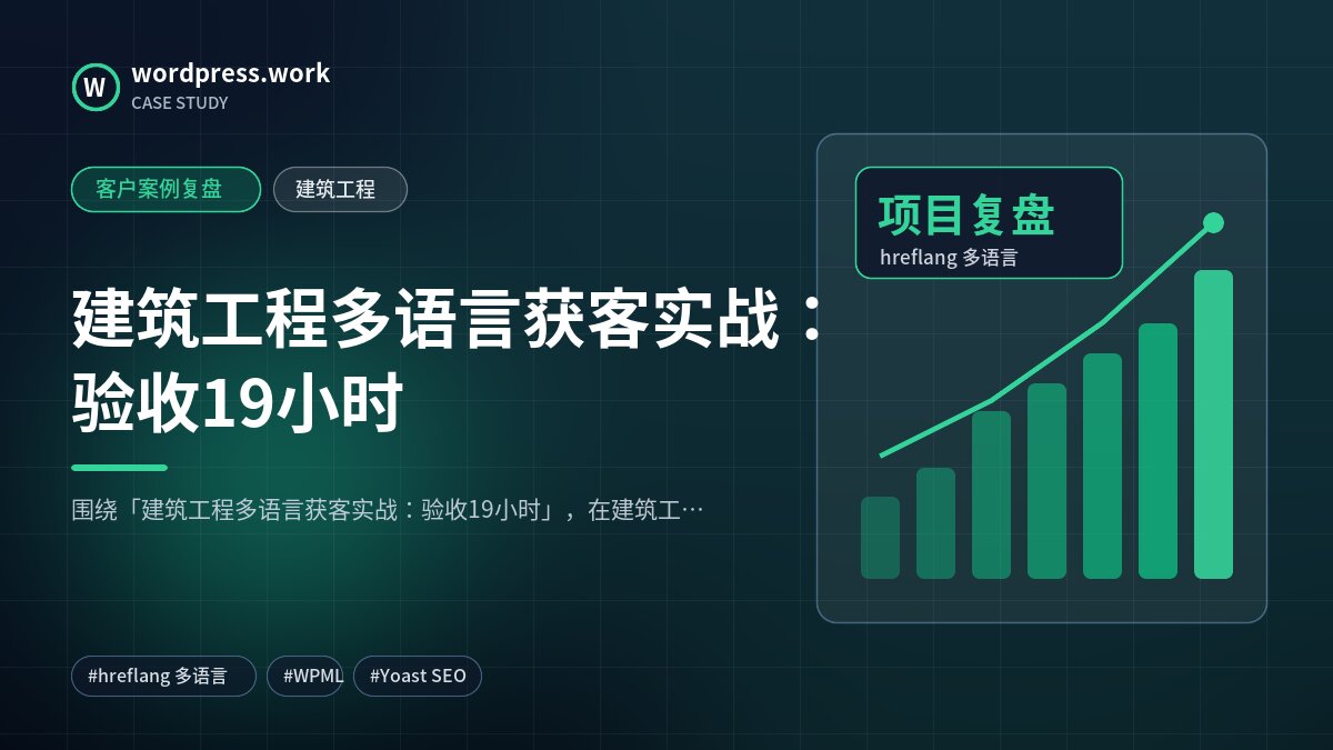 建筑工程多语言获客实战:验收19小时|客户案例复盘|建筑工程