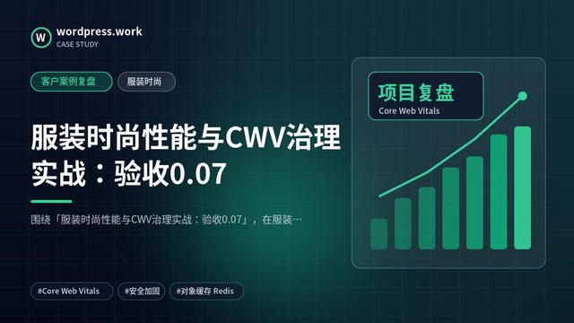 服装时尚性能与CWV治理实战：验收0.07｜客户案例复盘｜服装时尚