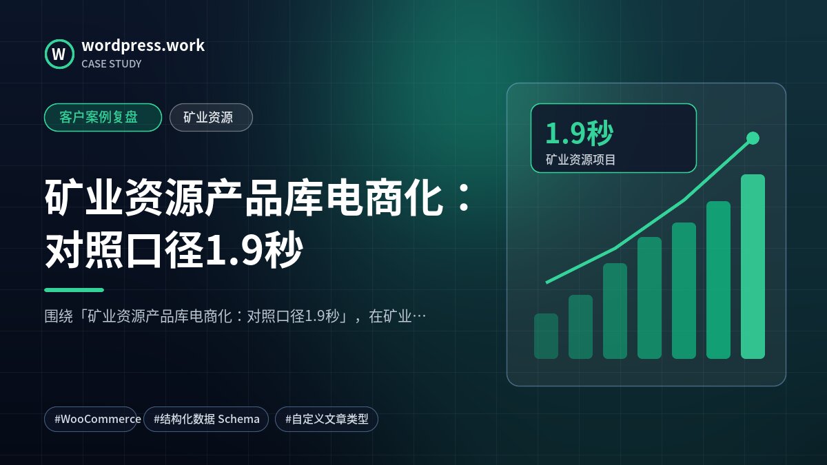 矿业资源产品库电商化:对照口径1.9秒|客户案例复盘|矿业资源