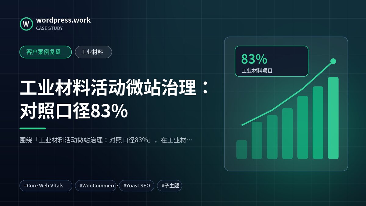 工业材料活动微站治理:对照口径83%|客户案例复盘|工业材料