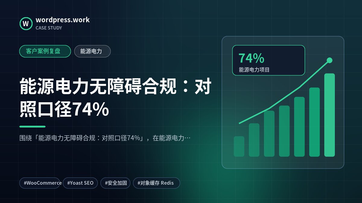 能源电力无障碍合规：对照口径74%｜客户案例复盘｜能源电力