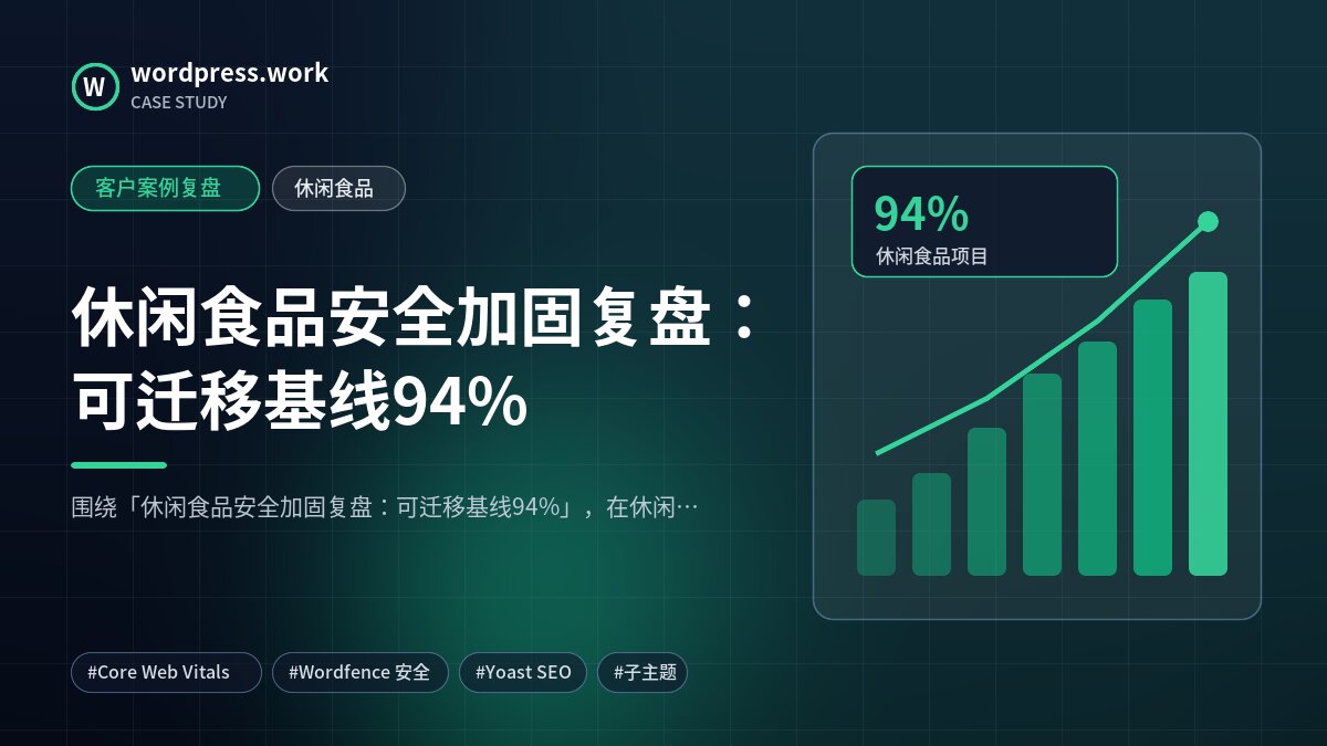 休闲食品安全加固复盘:可迁移基线94%|客户案例复盘|休闲食品