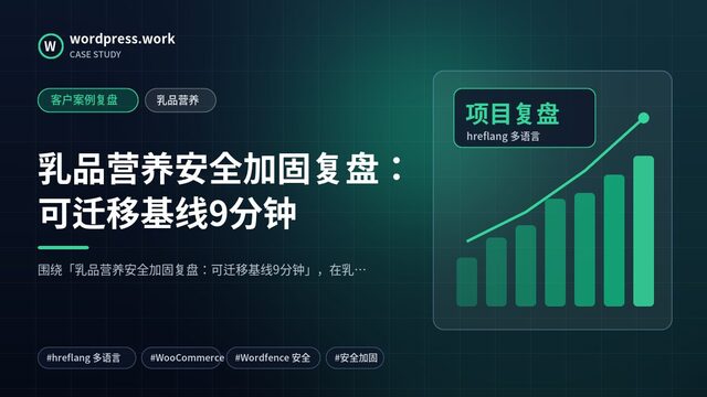 乳品营养安全加固复盘:可迁移基线9分钟|客户案例复盘|乳品营养