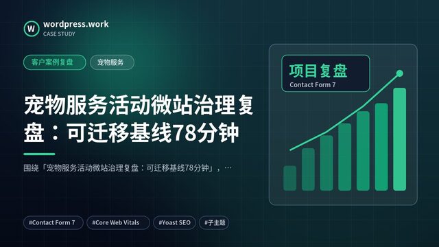 宠物服务活动微站治理复盘:可迁移基线78分钟|客户案例复盘|宠物服务