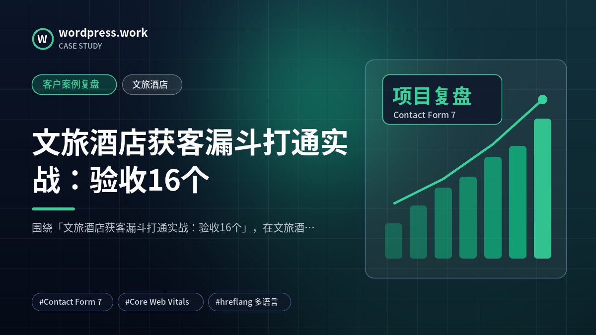 文旅酒店获客漏斗打通实战:验收16个|客户案例复盘|文旅酒店