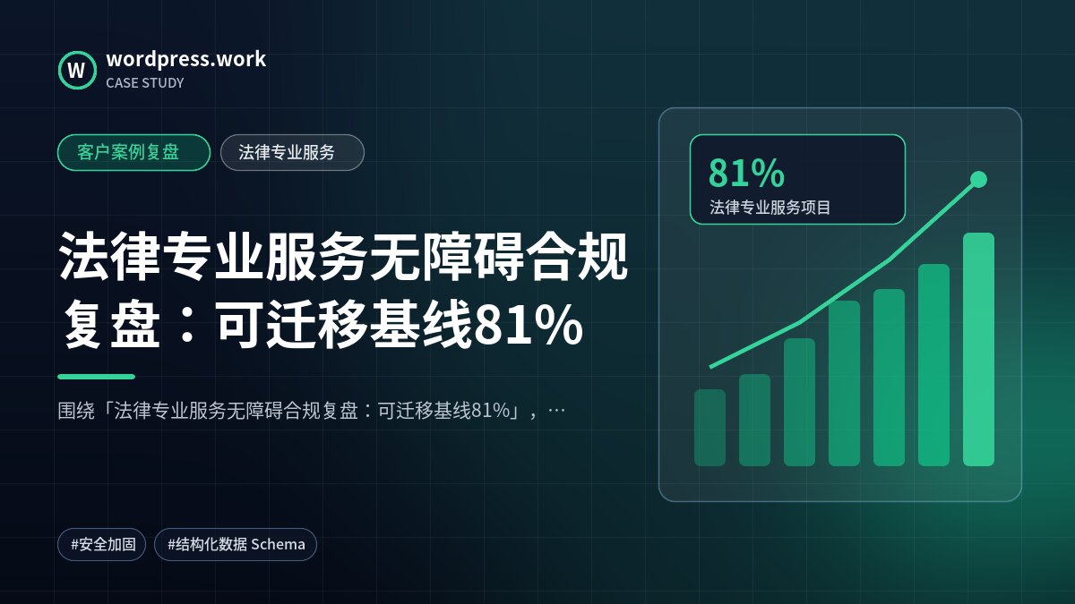 法律专业服务无障碍合规复盘：可迁移基线81%｜客户案例复盘｜法律专业服务