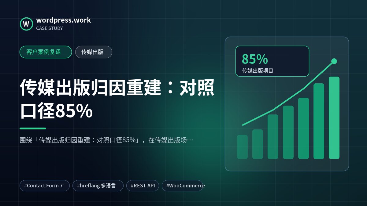 传媒出版归因重建：对照口径85%｜客户案例复盘｜传媒出版