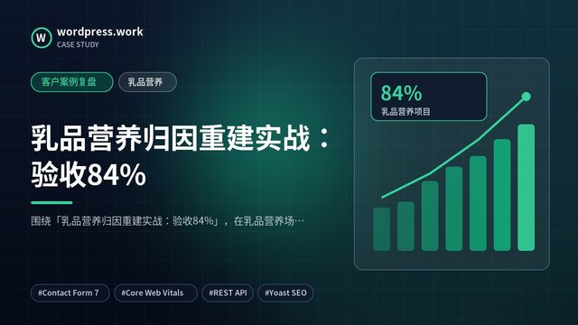 乳品营养归因重建实战：验收84%｜客户案例复盘｜乳品营养