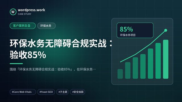 环保水务无障碍合规实战:验收85%|客户案例复盘|环保水务