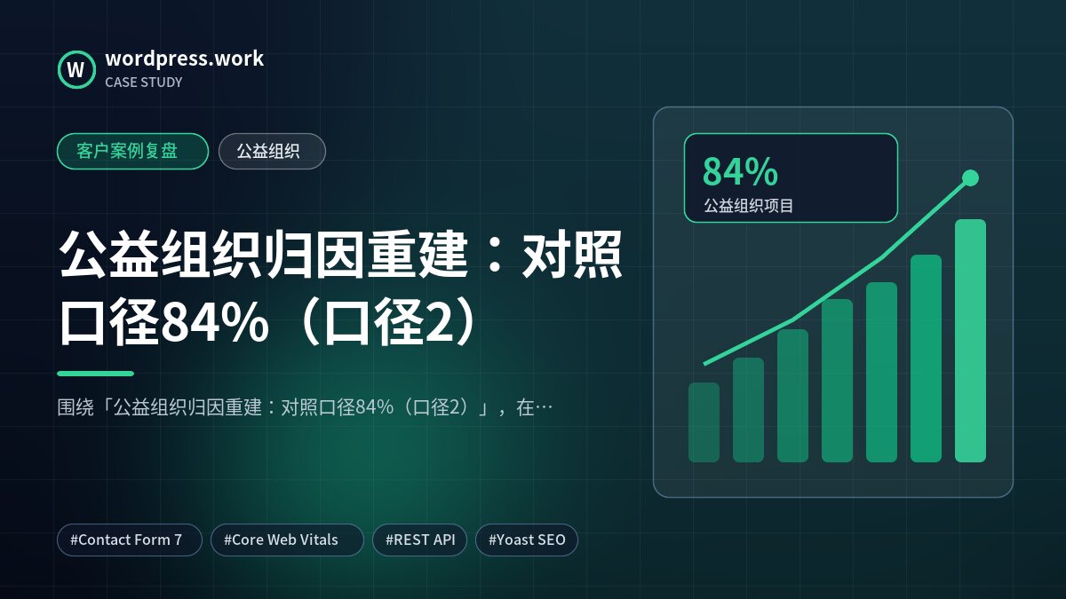 公益组织归因重建：对照口径84%（口径2）｜客户案例复盘｜公益组织