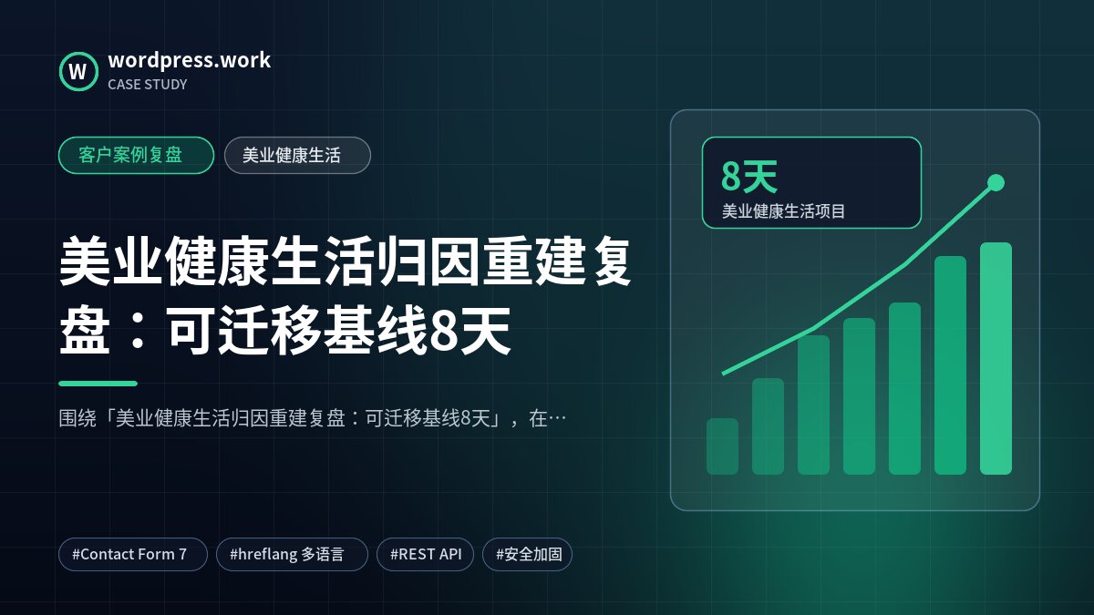 美业健康生活归因重建复盘:可迁移基线8天|客户案例复盘|美业健康生活